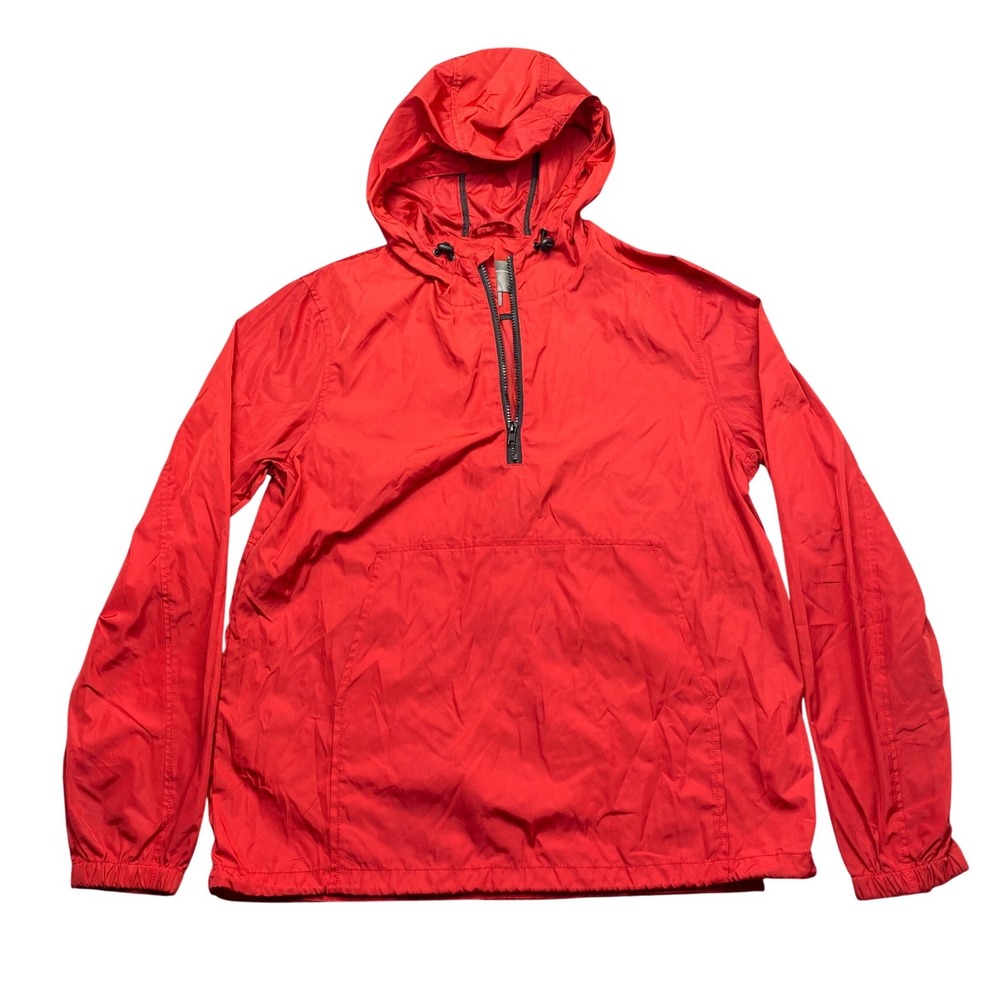 ASOS Mens Red Quarter Zip Hooded Windbreaker Jacket Anorak Size M 06976739